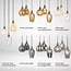 3-light pendant light Verona in smoked glass with mirror effect