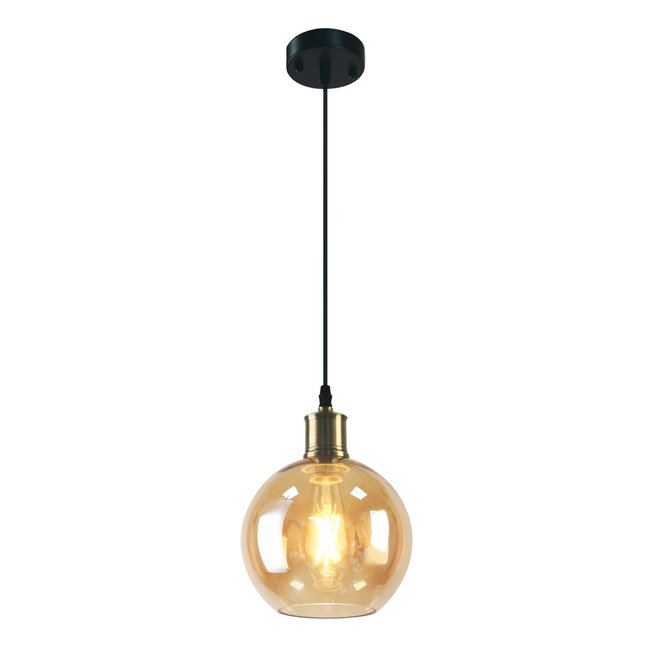 1-bulb pendant light Verona - amber glass