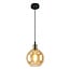 1-light pendant light Verona - domed round amber glass