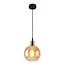 1-light pendant light Verona - domed round amber glass
