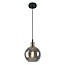 1-light pendant light Verona - elongated smoked glass with mirror effect