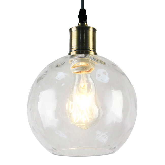1-light pendant light Verona - domed elongated clear glass
