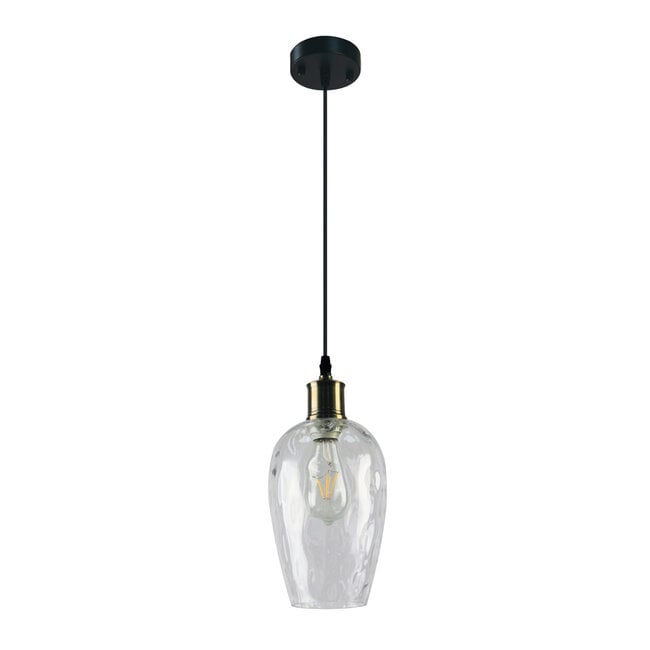 1-light pendant light Verona - domed elongated clear glass