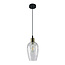 1-light pendant lamp Verona transparent - elongated glass bulge