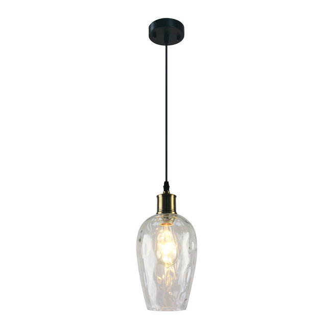 1-light pendant light Verona - domed elongated clear glass