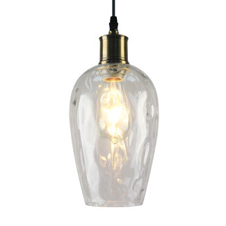 1-light pendant light Verona - domed elongated clear glass