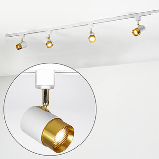 Modern 1-phase track lighting system 1.5 metres white - Lexi