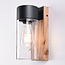 Stainless steel outdoor wall light in wood look - Javi