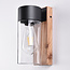 Stainless steel outdoor wall light in wood look - Javi