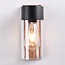 Stainless steel outdoor wall light in wood effect - Javi