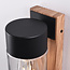 Stainless steel outdoor wall light in wood look - Javi