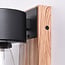 Stainless steel outdoor wall light Javi with wood effect