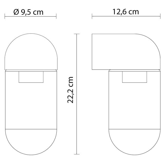 Outdoor wall light Pulse - black
