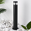 Bollard light Tierra for outdoors in stainless steel - black