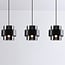 3-light pendant light Faey - smoked glass and black elongated