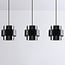3-light pendant light Faey - smoked glass and black elongated
