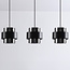 Modern pendant light black with smoked glass - Faey