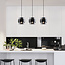Modern pendant light black with smoked glass - Faey