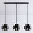 Modern pendant light black with smoked glass - Faey