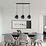 Modern pendant light black with smoked glass - Faey