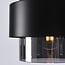 3-light pendant light Faey - smoked glass and black elongated