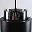 3-light pendant light Faey - smoked glass and black elongated