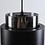 Modern pendant light black with smoked glass - Faey