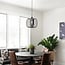 pendant light Dila - smoked glass with metal slats