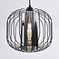 Black pendant light Dila with smoked glass