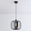Black pendant light Dila with smoked glass