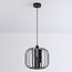 Black pendant light Dila with smoked glass