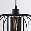 pendant light Dila - smoked glass with metal slats