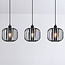 Pendant light Dilan black with smoked glass, 3-bulb