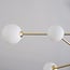 6-light ceiling light Sest - gold with milk-white glass globes