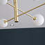 6-light ceiling light Sest - gold with milk-white glass globes