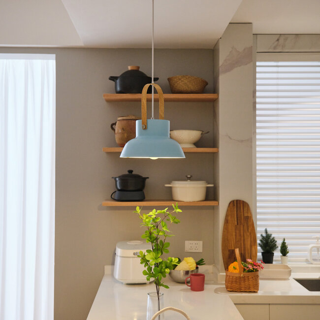 Industrial pendant lamp light blue - Modra