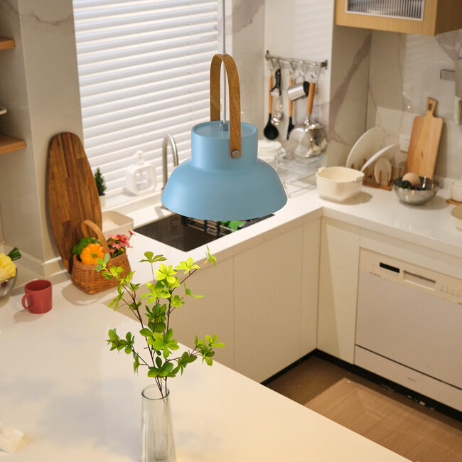 Industrial pendant lamp light blue - Modra