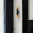 Wall lamp Madison, matte-black with gold interior