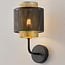 Wall lamp Mary in black and gold