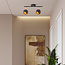 Modern 2-light ceiling spotlight Edith, matte-black with copper