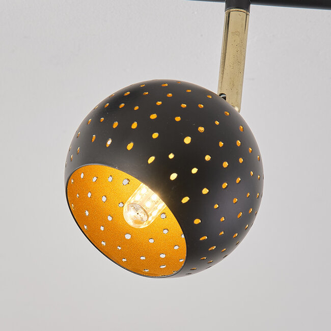 Modern ceiling spotlight matt black, 2-lights - Edith