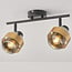 2-light ceiling light Oro - black with bronze details