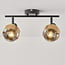 2-light ceiling light Oro - black with bronze details