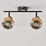 2-light ceiling light Oro - black with bronze details