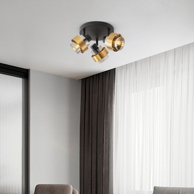 Ceiling lamp with swivelling spotlights, 3-light - Emas