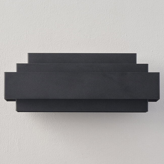 Modern wall light, matt black, 2-bulb - Kayu