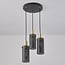 Minimalist pendant lamp Valji 3-light with black shades