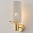 Gold wall light, perforated shade, white - Malha