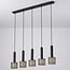 5-light pendant light Fosco - matte black with honeycomb design