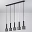 5-light pendant light Fosco - matte black with honeycomb design